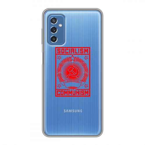 Полупрозрачный дизайнерский пластиковый чехол для Samsung Galaxy M52 5G Флаг СССР