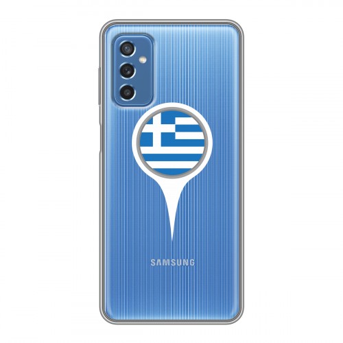Полупрозрачный дизайнерский пластиковый чехол для Samsung Galaxy M52 5G флаг греции