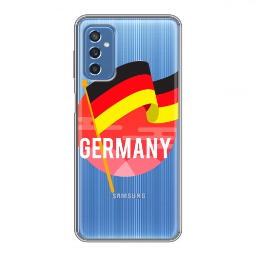 Полупрозрачный дизайнерский пластиковый чехол для Samsung Galaxy M52 5G Флаг Германии