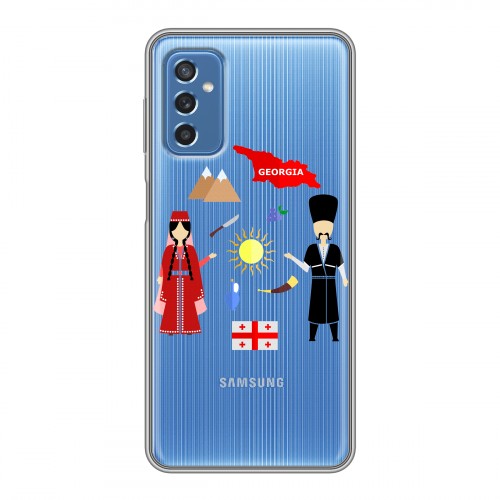 Полупрозрачный дизайнерский пластиковый чехол для Samsung Galaxy M52 5G Грузия