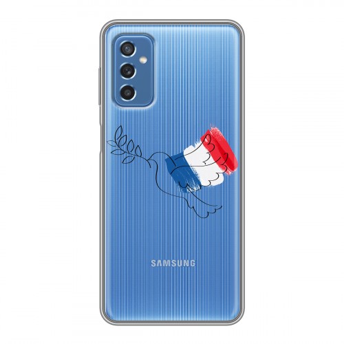 Полупрозрачный дизайнерский пластиковый чехол для Samsung Galaxy M52 5G Флаг Франции