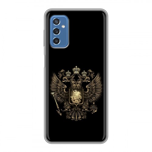 Дизайнерский силиконовый чехол для Samsung Galaxy M52 5G герб России золотой