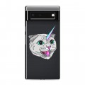 Полупрозрачный дизайнерский пластиковый чехол для Google Pixel 6 Прозрачные кошки