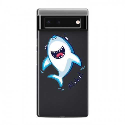 Полупрозрачный дизайнерский пластиковый чехол для Google Pixel 6 Прозрачные акулы
