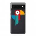 Полупрозрачный дизайнерский пластиковый чехол для Google Pixel 6 Прозрачные попугаи