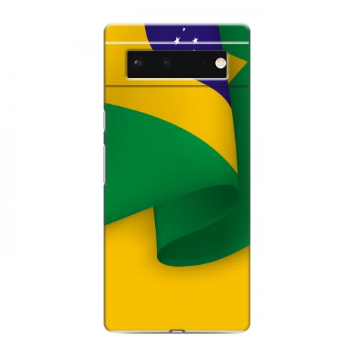 Дизайнерский силиконовый с усиленными углами чехол для Google Pixel 6 Флаг Бразилии