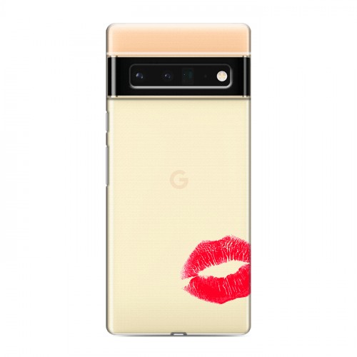 Полупрозрачный дизайнерский силиконовый чехол для Google Pixel 6 Pro Прозрачные поцелуи