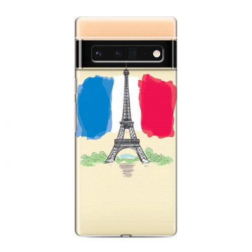 Полупрозрачный дизайнерский силиконовый чехол для Google Pixel 6 Pro Флаг Франции