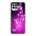 Дизайнерский силиконовый чехол для Realme 8i Бабочки фиолетовые