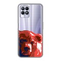 Полупрозрачный дизайнерский силиконовый чехол для Realme 8i Российский флаг