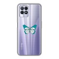 Полупрозрачный дизайнерский силиконовый с усиленными углами чехол для Realme 8i прозрачные Бабочки 