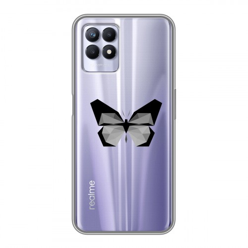 Полупрозрачный дизайнерский силиконовый чехол для Realme 8i прозрачные Бабочки 