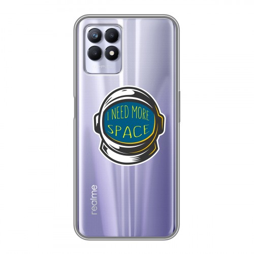 Полупрозрачный дизайнерский пластиковый чехол для Realme 8i Прозрачный космос