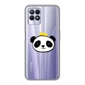 Полупрозрачный дизайнерский пластиковый чехол для Realme 8i Прозрачные панды - смайлики