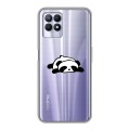 Полупрозрачный дизайнерский силиконовый с усиленными углами чехол для Realme 8i Прозрачные панды - смайлики