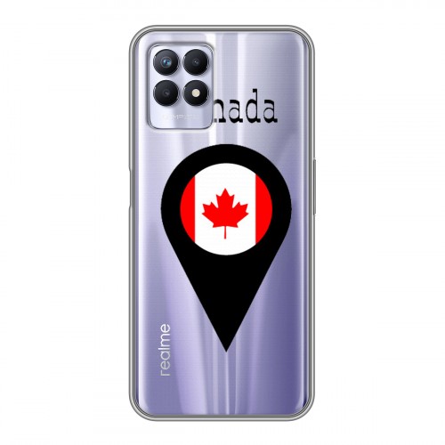 Полупрозрачный дизайнерский пластиковый чехол для Realme 8i Флаг Канады