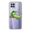 Полупрозрачный дизайнерский силиконовый чехол для Realme 8i Прозрачные крокодилы