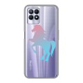 Полупрозрачный дизайнерский пластиковый чехол для Realme 8i Прозрачные лошади и единороги 