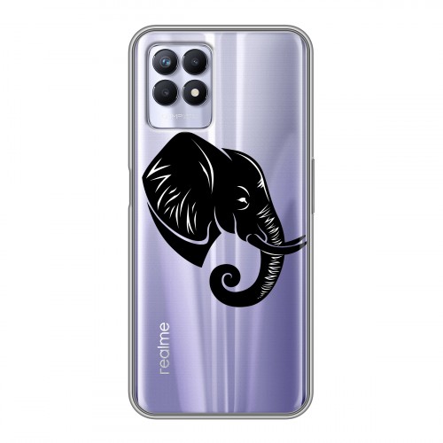Полупрозрачный дизайнерский силиконовый чехол для Realme 8i Прозрачные слоны