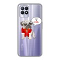 Полупрозрачный дизайнерский пластиковый чехол для Realme 8i Прозрачные щенки