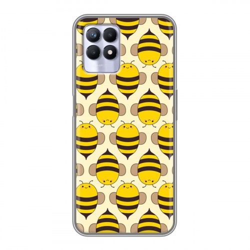 Дизайнерский силиконовый чехол для Realme 8i Пчелиные узоры