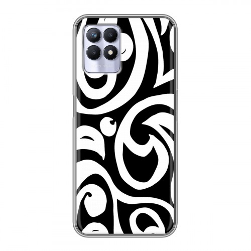 Дизайнерский силиконовый чехол для Realme 8i Черно-белые фантазии