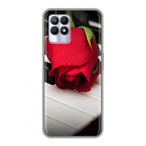 Дизайнерский силиконовый с усиленными углами чехол для Realme 8i Розы