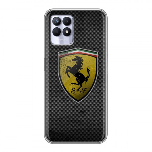 Дизайнерский силиконовый с усиленными углами чехол для Realme 8i Ferrari