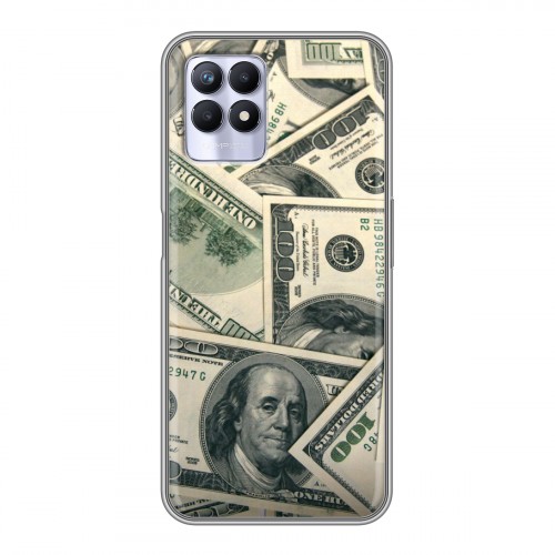 Дизайнерский силиконовый чехол для Realme 8i Текстуры денег