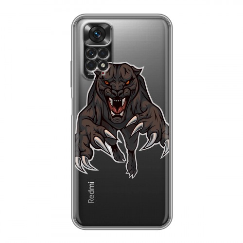 Дизайнерский силиконовый чехол для Xiaomi Redmi Note 11 Прозрачные леопарды