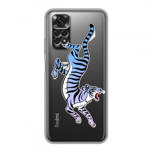 Дизайнерский силиконовый чехол для Xiaomi Redmi Note 11 Прозрачные леопарды