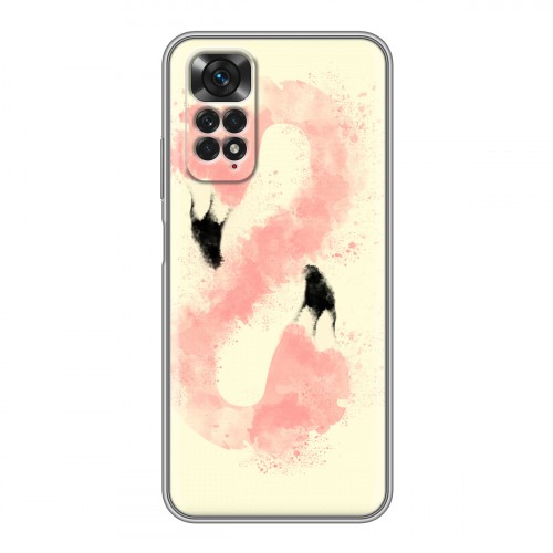 Дизайнерский силиконовый чехол для Xiaomi Redmi Note 11 Розовые фламинго