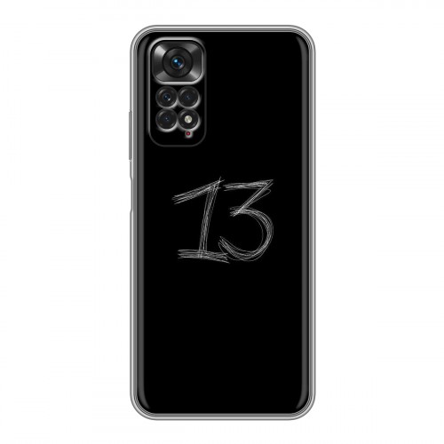 Дизайнерский силиконовый чехол для Xiaomi Redmi Note 11 Черно и кратко
