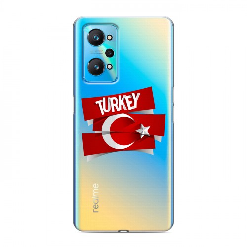 Полупрозрачный дизайнерский пластиковый чехол для Realme GT Neo 2 Флаг Турции