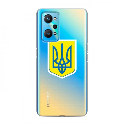 Полупрозрачный дизайнерский пластиковый чехол для Realme GT Neo 2 Флаг Украины