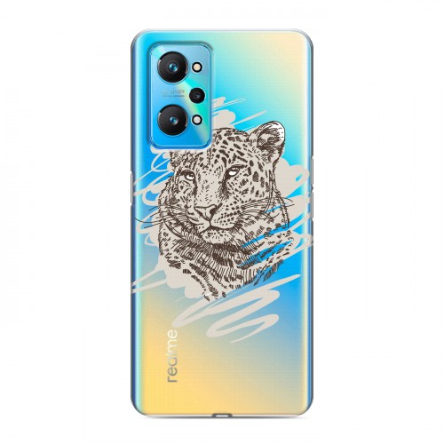 Дизайнерский силиконовый чехол для Realme GT Neo 2 Прозрачные леопарды
