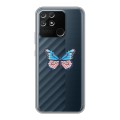 Полупрозрачный дизайнерский пластиковый чехол для Realme Narzo 50A прозрачные Бабочки 