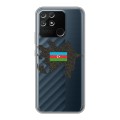Полупрозрачный дизайнерский пластиковый чехол для Realme Narzo 50A Флаг Азербайджана