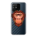 Полупрозрачный дизайнерский пластиковый чехол для Realme Narzo 50A Прозрачные обезьяны