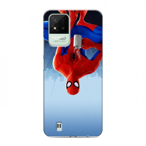 Дизайнерский силиконовый с усиленными углами чехол для Realme Narzo 50i Человек-паук : Через вселенные