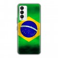 Дизайнерский силиконовый чехол для Tecno Camon 18 Флаг Бразилии