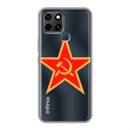 Полупрозрачный дизайнерский силиконовый с усиленными углами чехол для Infinix Smart 6 Флаг СССР