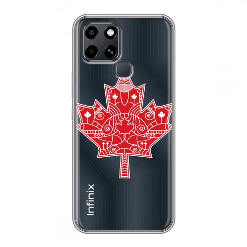 Полупрозрачный дизайнерский силиконовый чехол для Infinix Smart 6 Флаг Канады