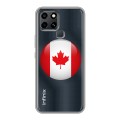 Полупрозрачный дизайнерский пластиковый чехол для Infinix Smart 6 Флаг Канады