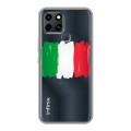Полупрозрачный дизайнерский силиконовый с усиленными углами чехол для Infinix Smart 6 Флаг Италии