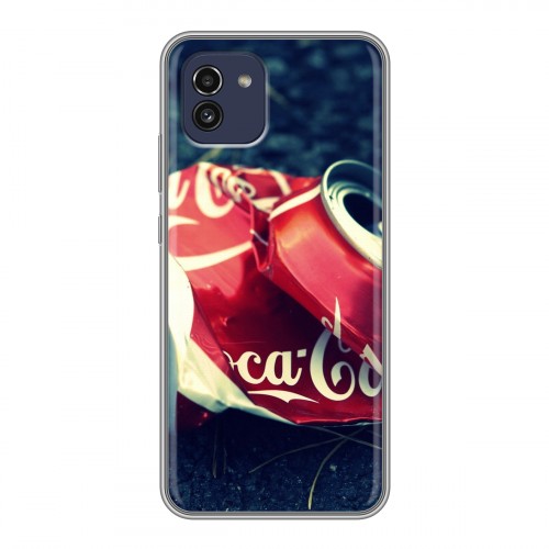Дизайнерский силиконовый чехол для Samsung Galaxy A03 Coca-cola