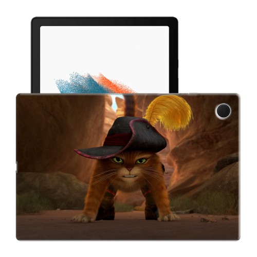 Дизайнерский силиконовый чехол для Samsung Galaxy Tab A8 10.5 (2021) Кот в сапогах