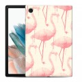 Дизайнерский силиконовый чехол для Samsung Galaxy Tab A8 10.5 (2021) Розовые фламинго