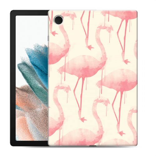 Дизайнерский силиконовый чехол для Samsung Galaxy Tab A8 10.5 (2021) Розовые фламинго