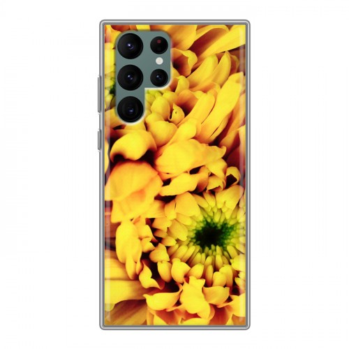 Дизайнерский пластиковый чехол для Samsung Galaxy S22 Ultra Монохромные цветы